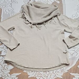 NWT Style & Co. Cream Cowl Neck Sweater with Fringe